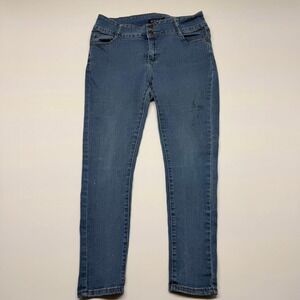 Sofia's Jeans Womens Skinny Denim High Rise Medium Wash Blue Double Button 30x25